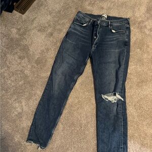 Agolde Nico High Rise Slim Denim Jeans - Shoreline - Size 31